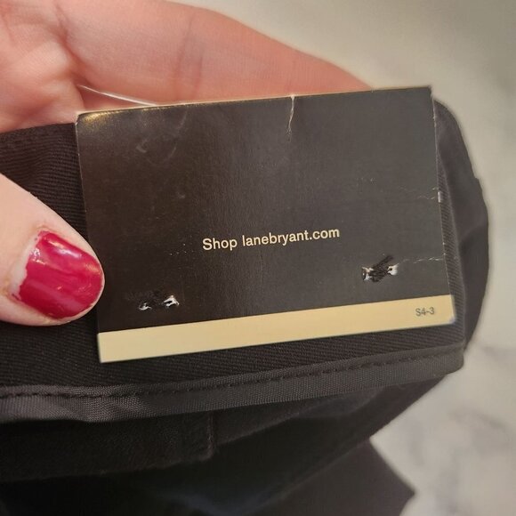 NWT Lane Bryant Black Twirl Skirt Beaded Fringe Hem Midi Skirt Women's 18 - Picture 8 of 12